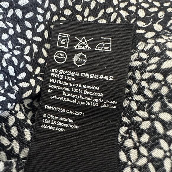 Other Stories Top Women Small EU 36 Coquette Black Ditzy Floral Milkmaid Cottage - Picture 14 of 16